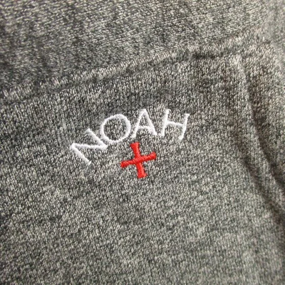 Noah NYC Core Classic Hoodie Men Large Heather Grey Pullover Embroidered Hiking - Picture 2 of 15
